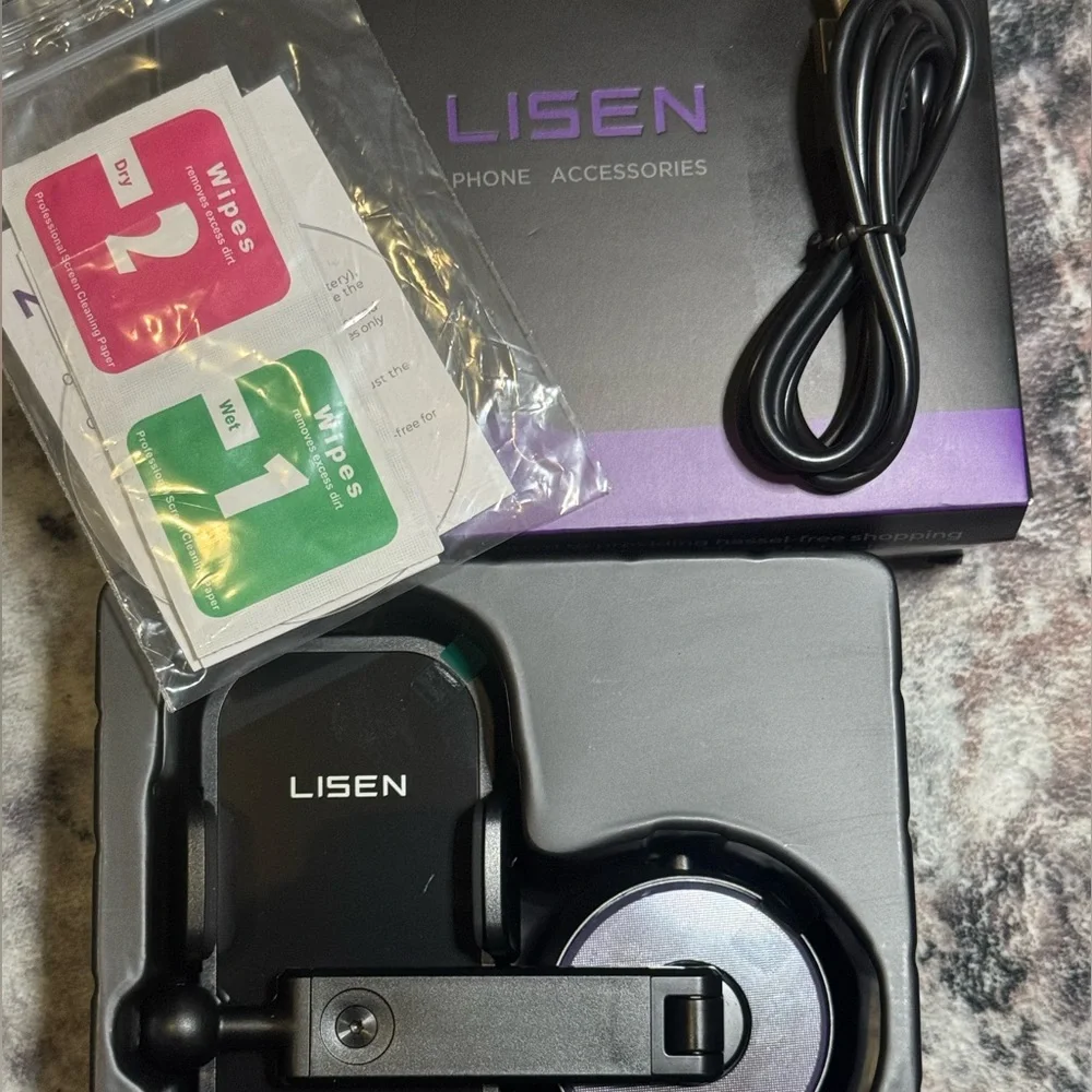 LISEN Smart Electric Car Phone Holder - New in Box & Quality Inspected